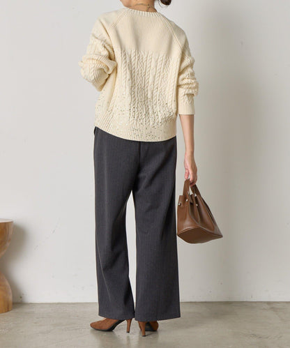 金箔印花麻花針織衫