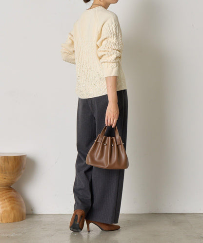 金箔印花麻花針織衫