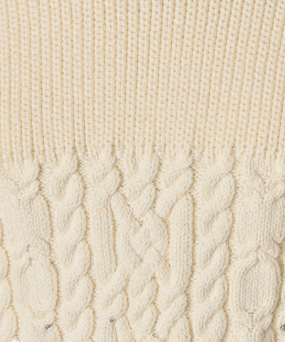 金箔印花麻花針織衫