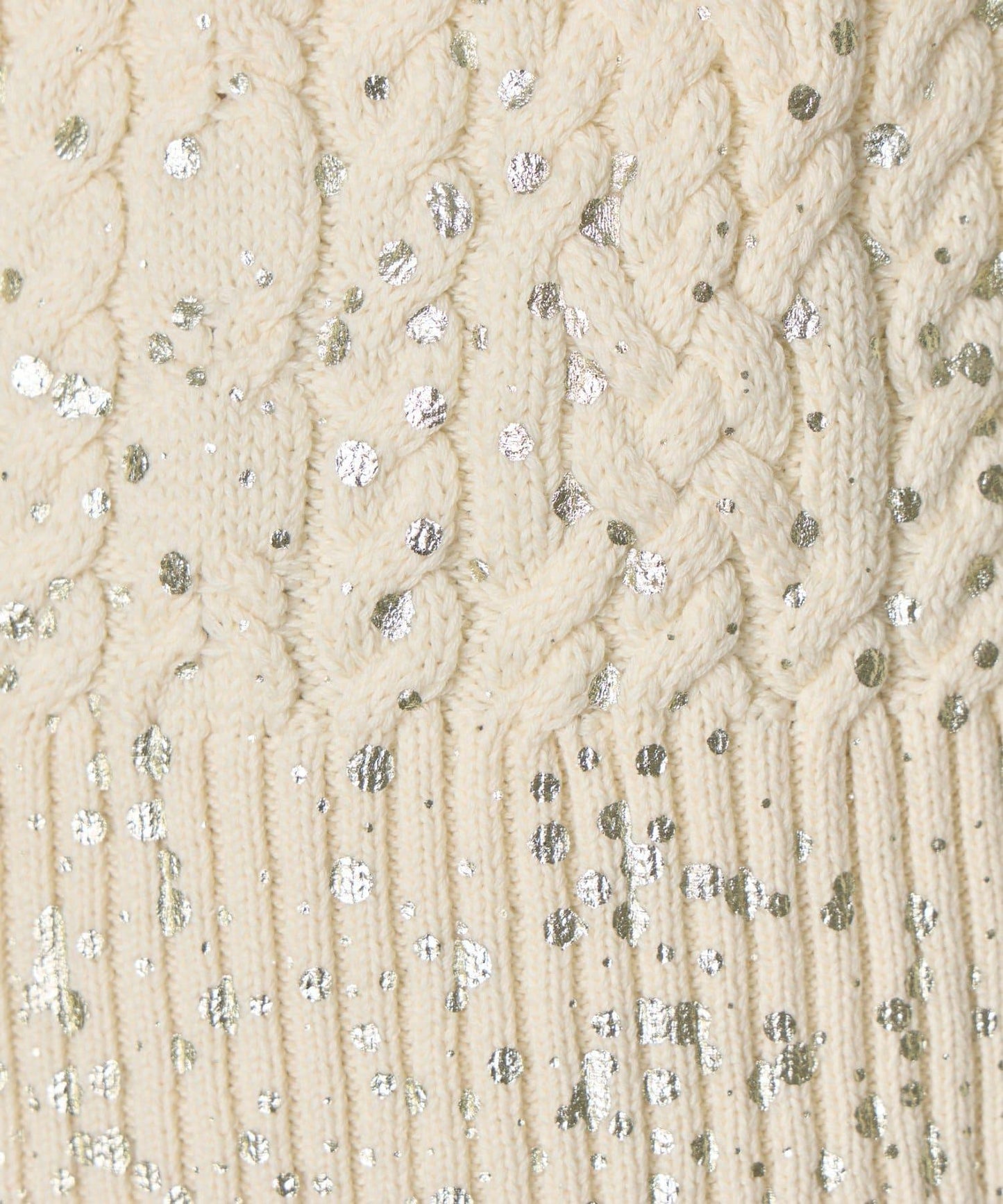 金箔印花麻花針織衫