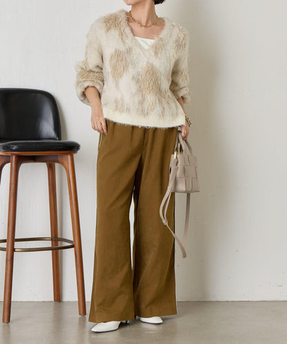 大理石紋亮片長毛針織衫