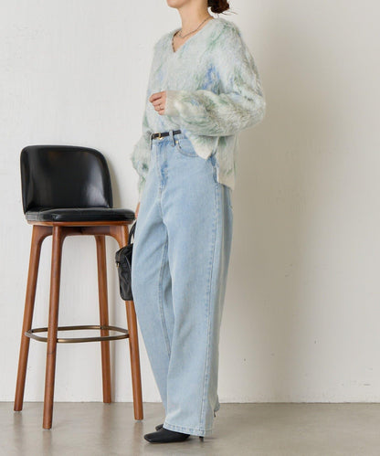 大理石紋亮片長毛針織衫