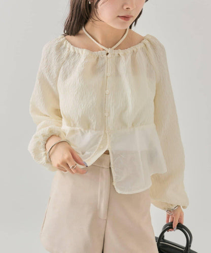 mystic 透視束身設計襯衫