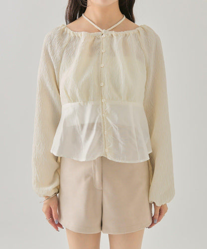 mystic 透視束身設計襯衫