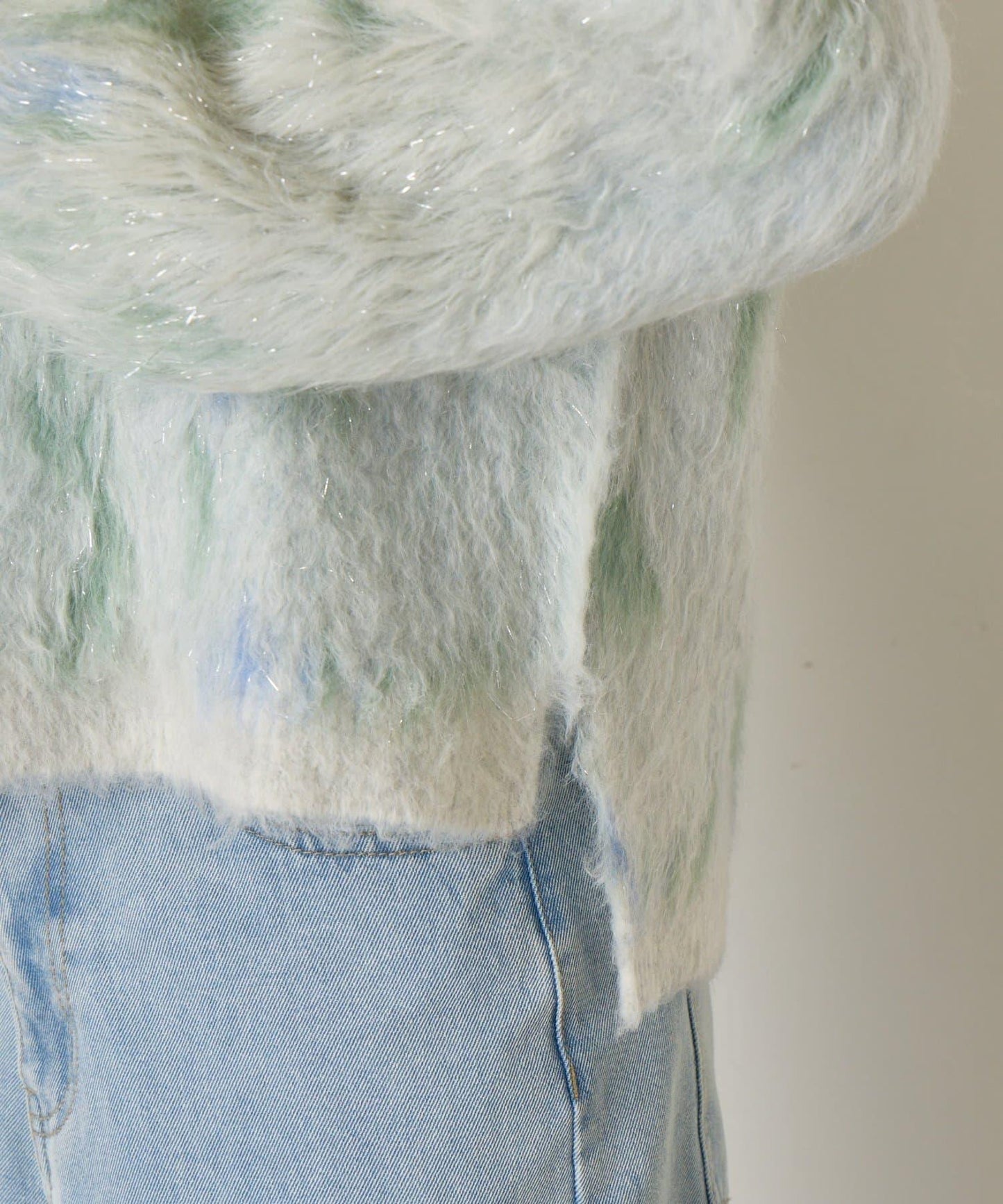 大理石紋亮片長毛針織衫