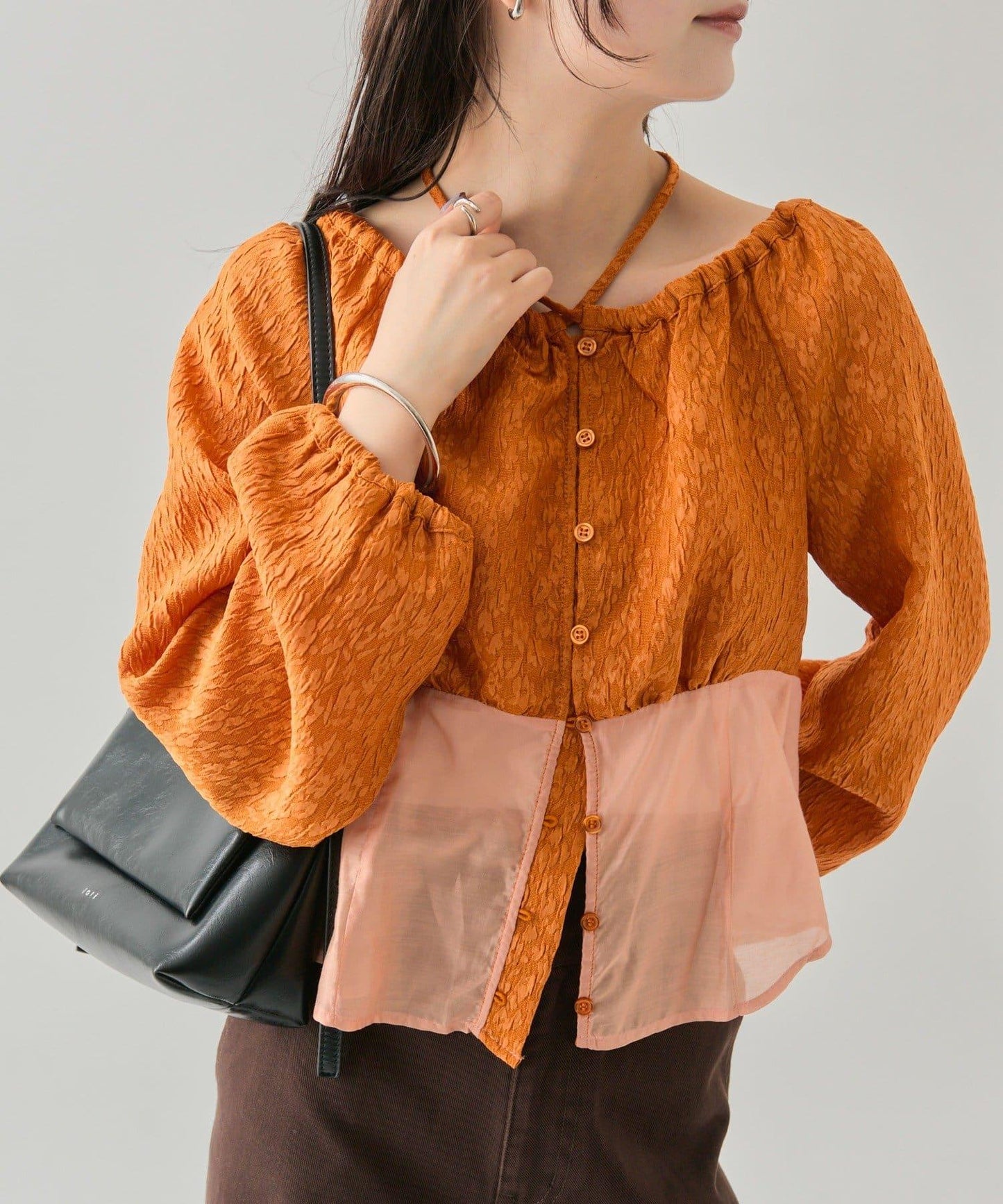 mystic 透視束身設計襯衫