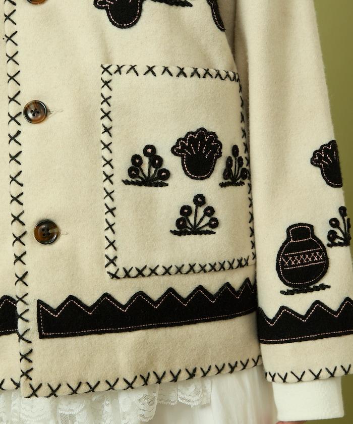 インド刺繍 ウール メキシカン ジャケット