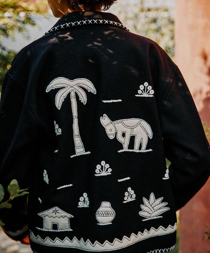 インド刺繍 ウール メキシカン ジャケット