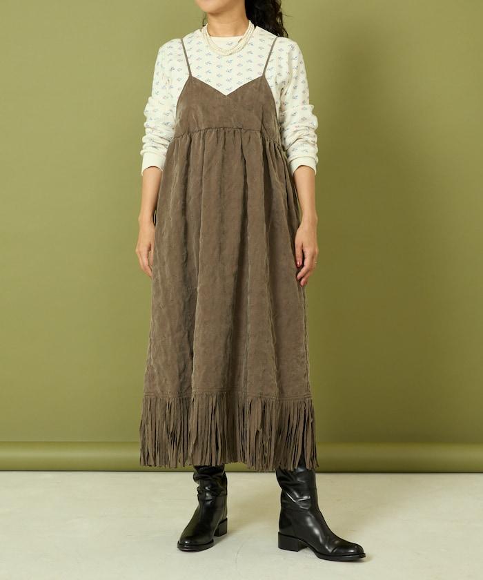 漸變工藝流蘇迷你連衣裙