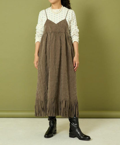 漸變工藝流蘇迷你連衣裙