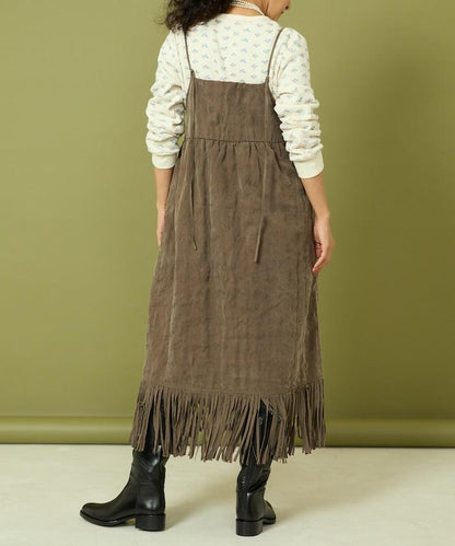 漸變工藝流蘇迷你連衣裙