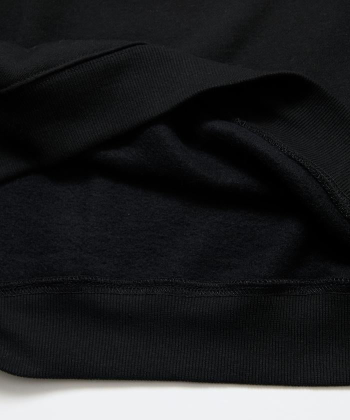 寬鬆版型 刺繡 後背印花 圓領衛衣 /休日少女