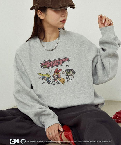 【THE POWERPUFF GIRLS】飛天小女警像素藝術圓領衛衣