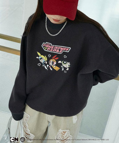 【THE POWERPUFF GIRLS】飛天小女警像素藝術圓領衛衣