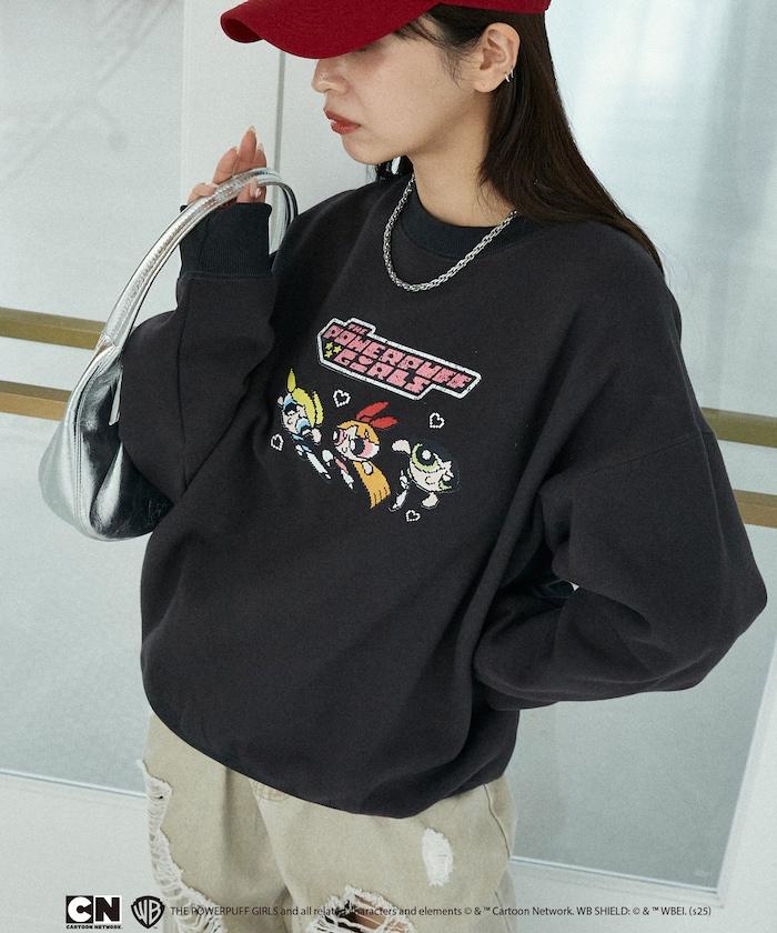 【THE POWERPUFF GIRLS】飛天小女警像素藝術圓領衛衣