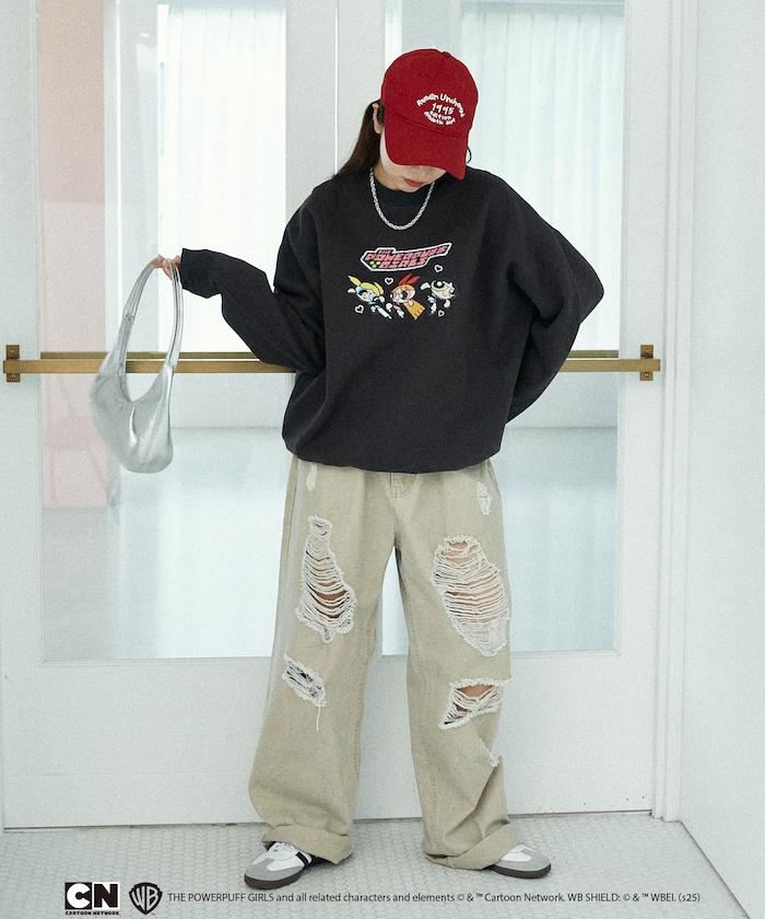 【THE POWERPUFF GIRLS】飛天小女警像素藝術圓領衛衣