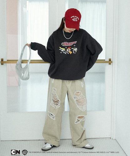 【THE POWERPUFF GIRLS】飛天小女警像素藝術圓領衛衣