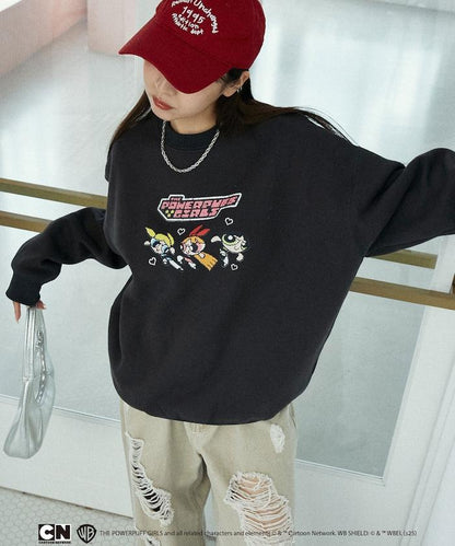 【THE POWERPUFF GIRLS】飛天小女警像素藝術圓領衛衣