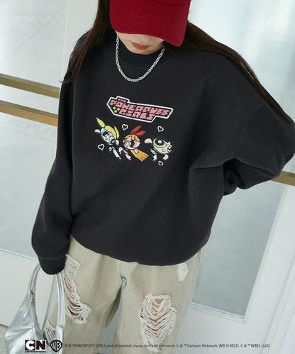 【THE POWERPUFF GIRLS】飛天小女警像素藝術圓領衛衣