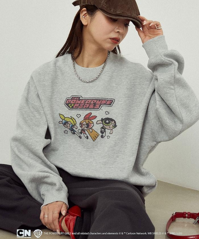 【THE POWERPUFF GIRLS】飛天小女警像素藝術圓領衛衣