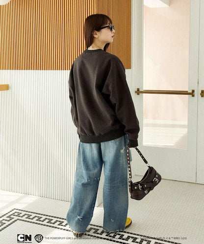 【THE POWERPUFF GIRLS】飛天小女警正面印花圓領衛衣