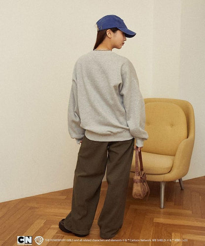 【THE POWERPUFF GIRLS】飛天小女警正面印花圓領衛衣