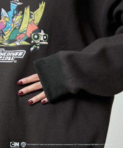 【THE POWERPUFF GIRLS】飛天小女警正面印花圓領衛衣