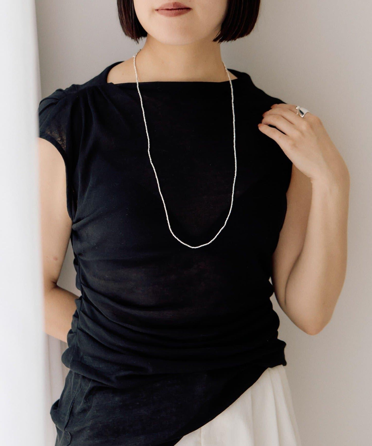 赤鐵礦×銀色長款項鍊