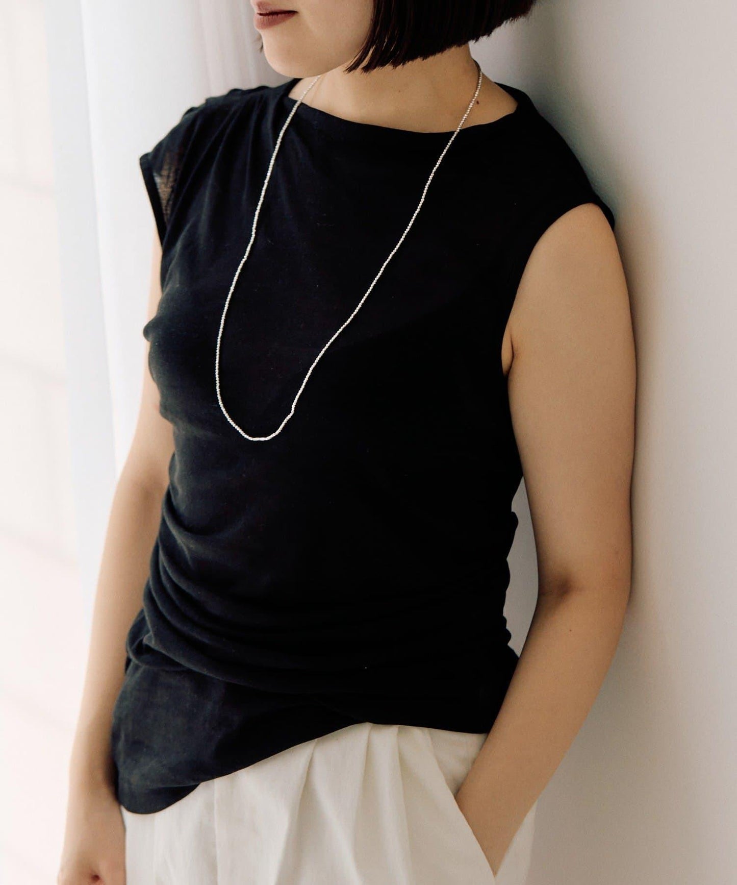 赤鐵礦×銀色長款項鍊