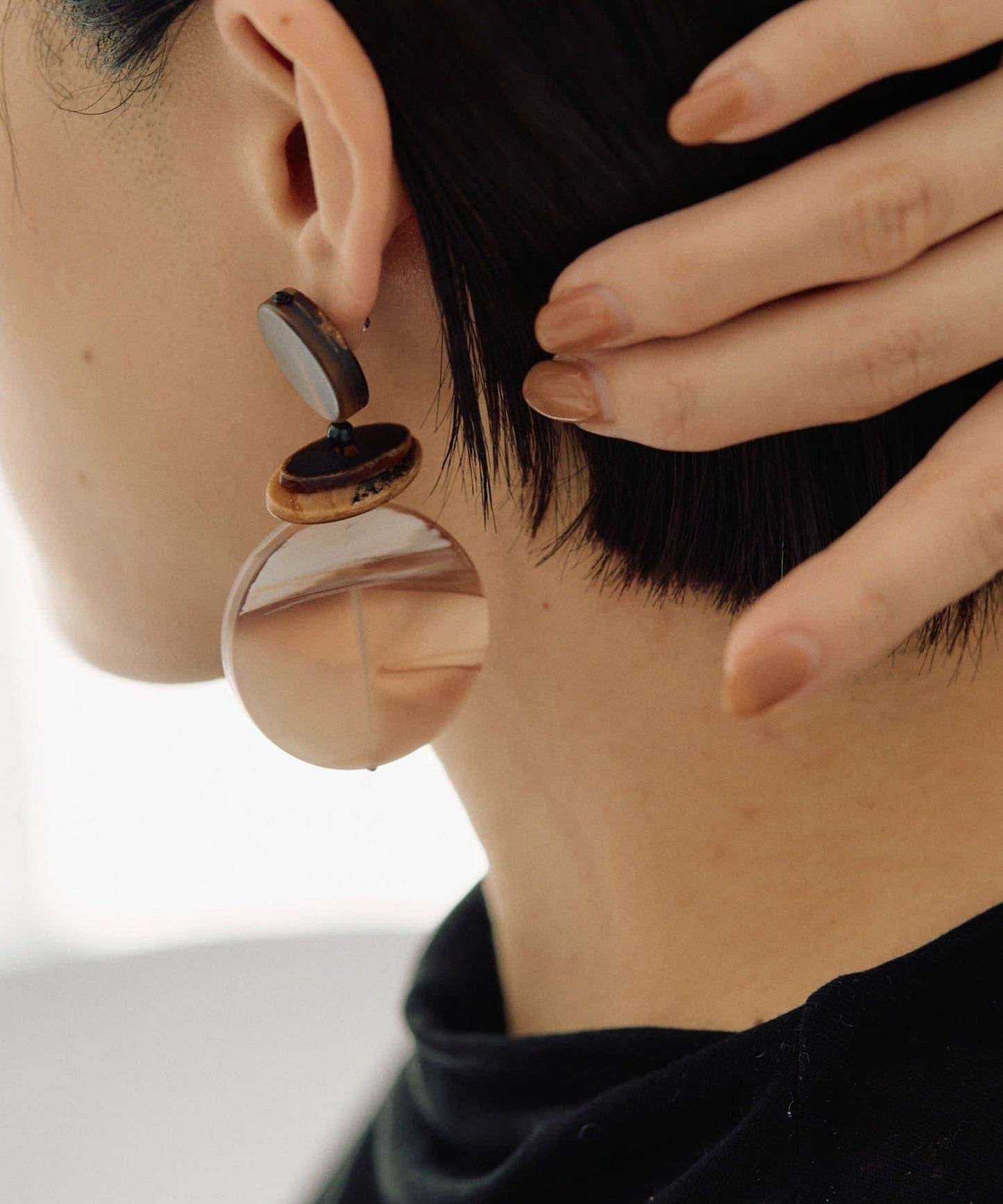 【ear PAPILLONNER】漸變大理石紋耳環