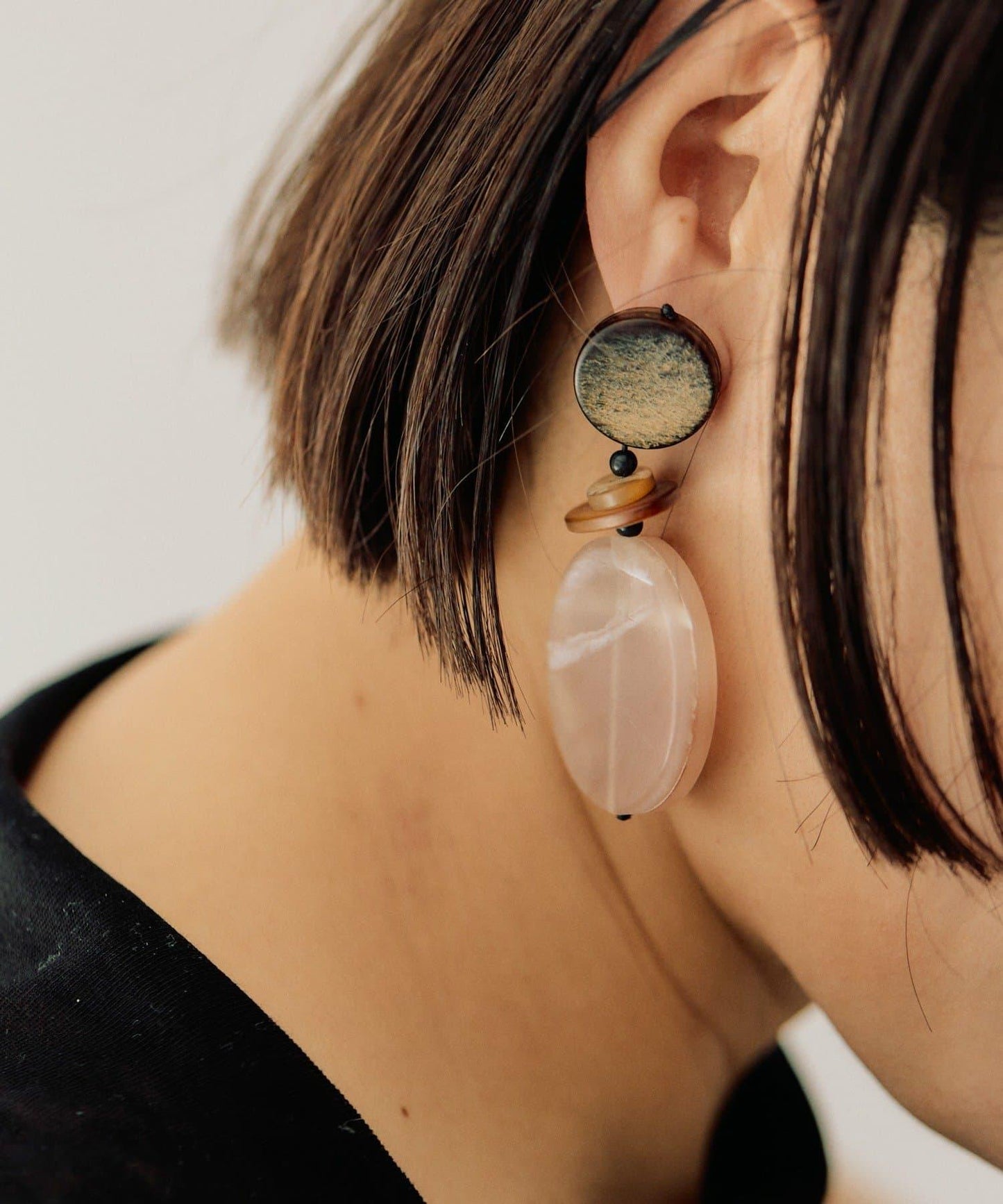 【ear PAPILLONNER】漸變大理石紋耳環