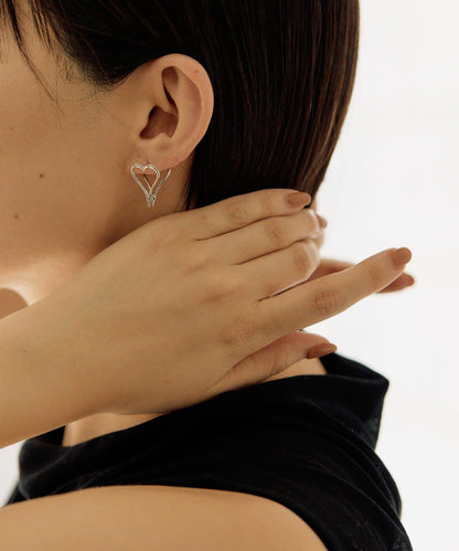 透視心形耳環