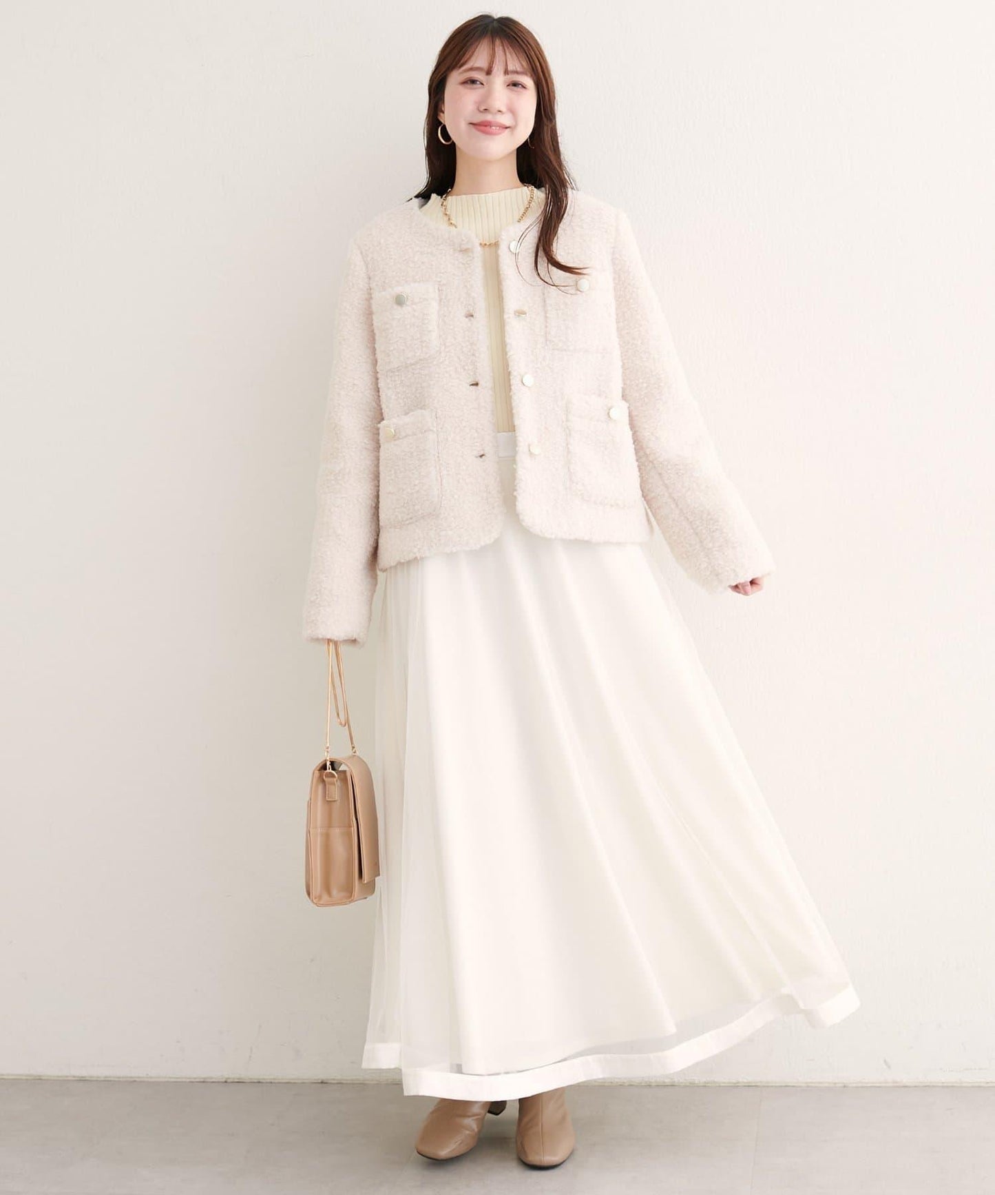 亮片羊羔絨無領夾克