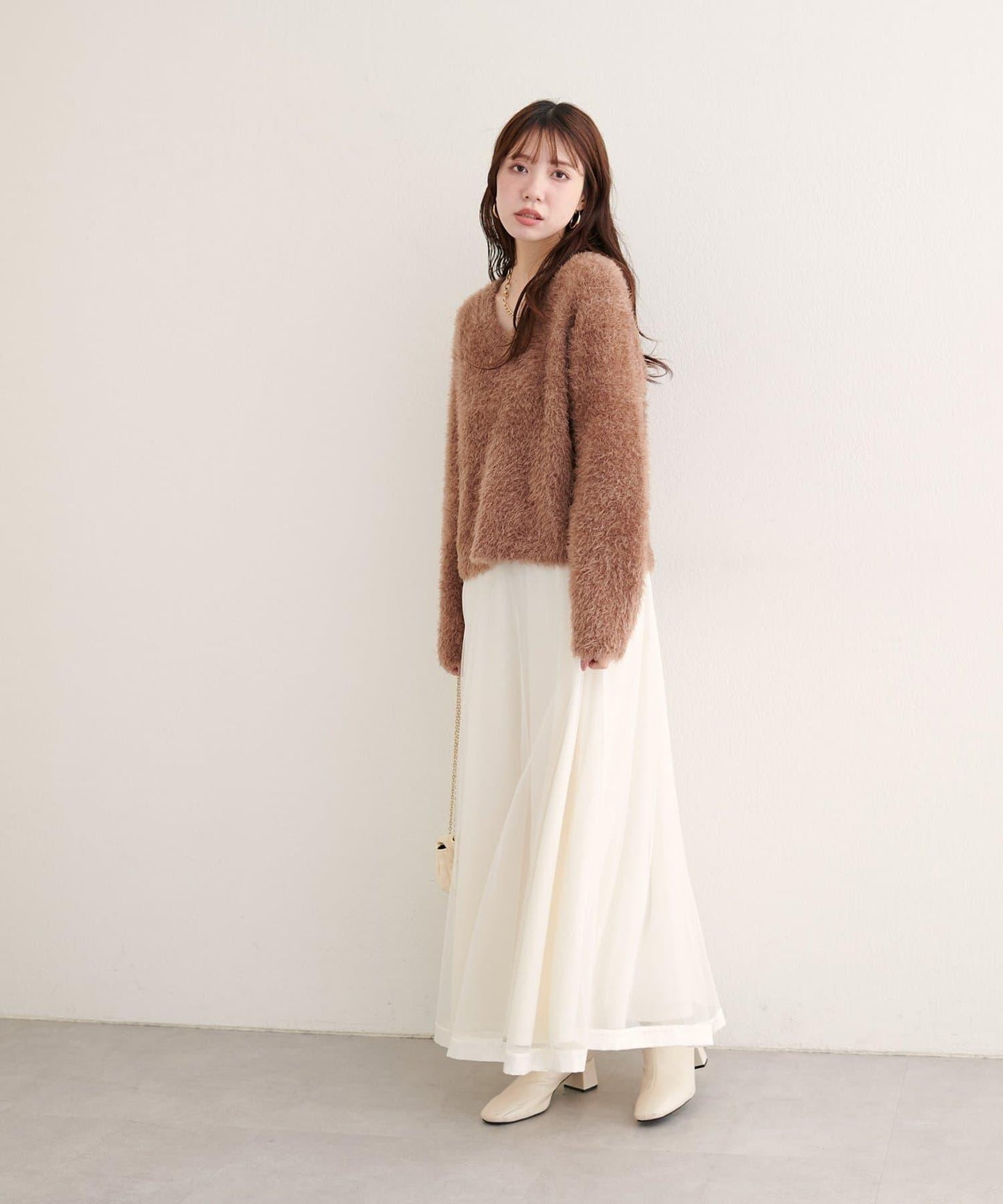 緞面包邊網紗半身裙