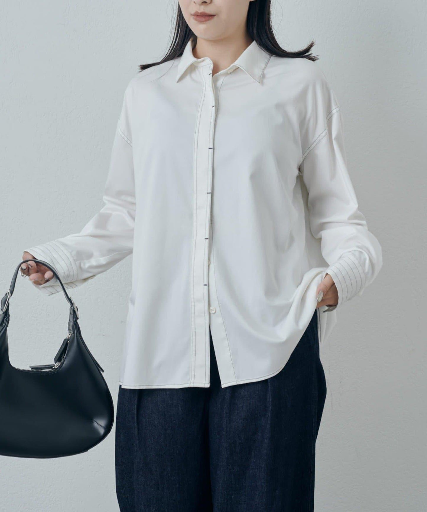 竹纖維人造絲拼接襯衫