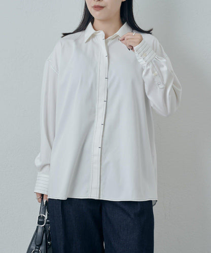 竹纖維人造絲拼接襯衫