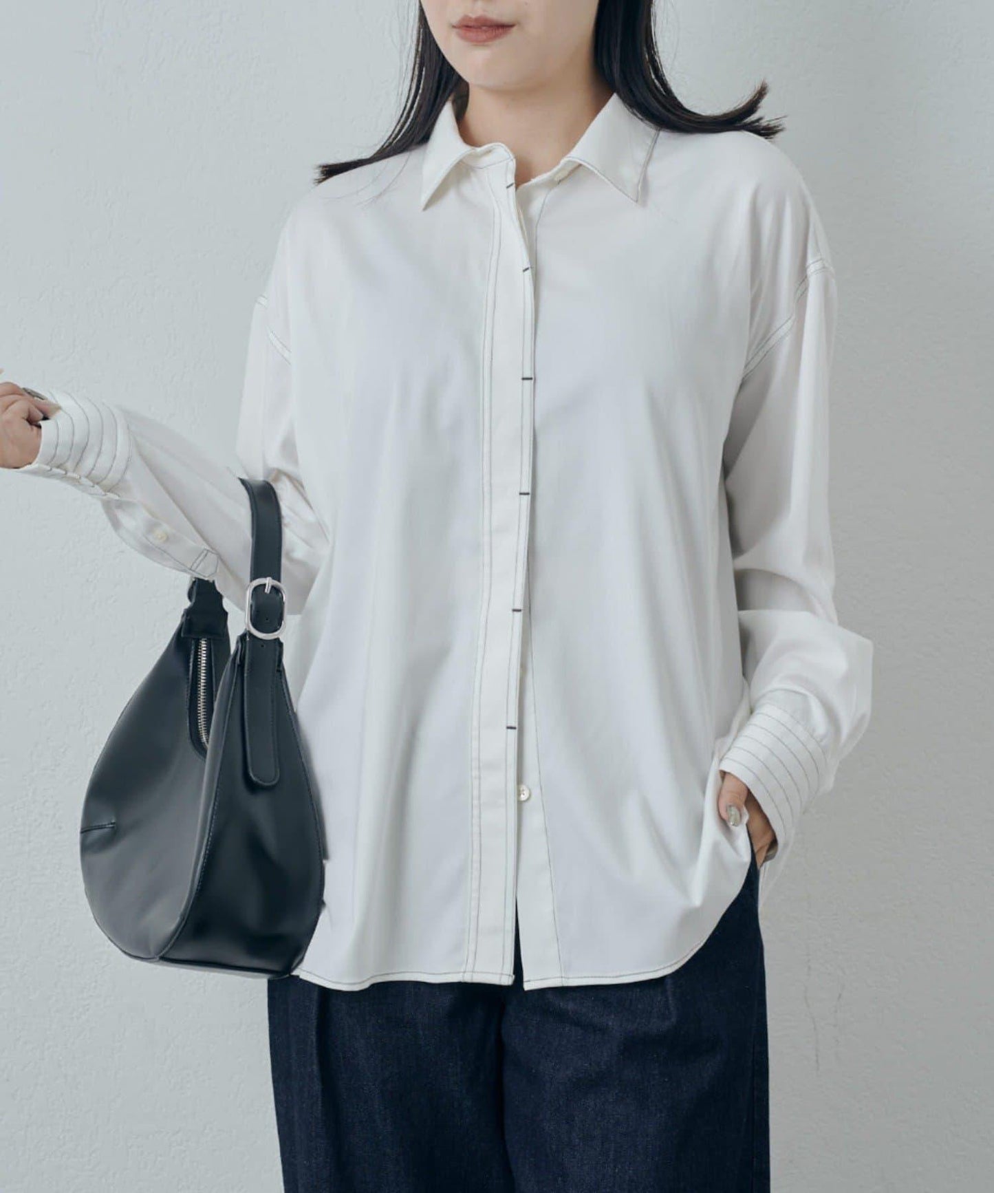 竹纖維人造絲拼接襯衫