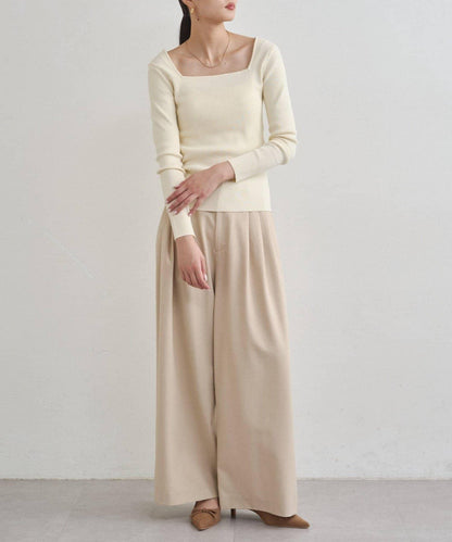 【earthy_】方領針織衫