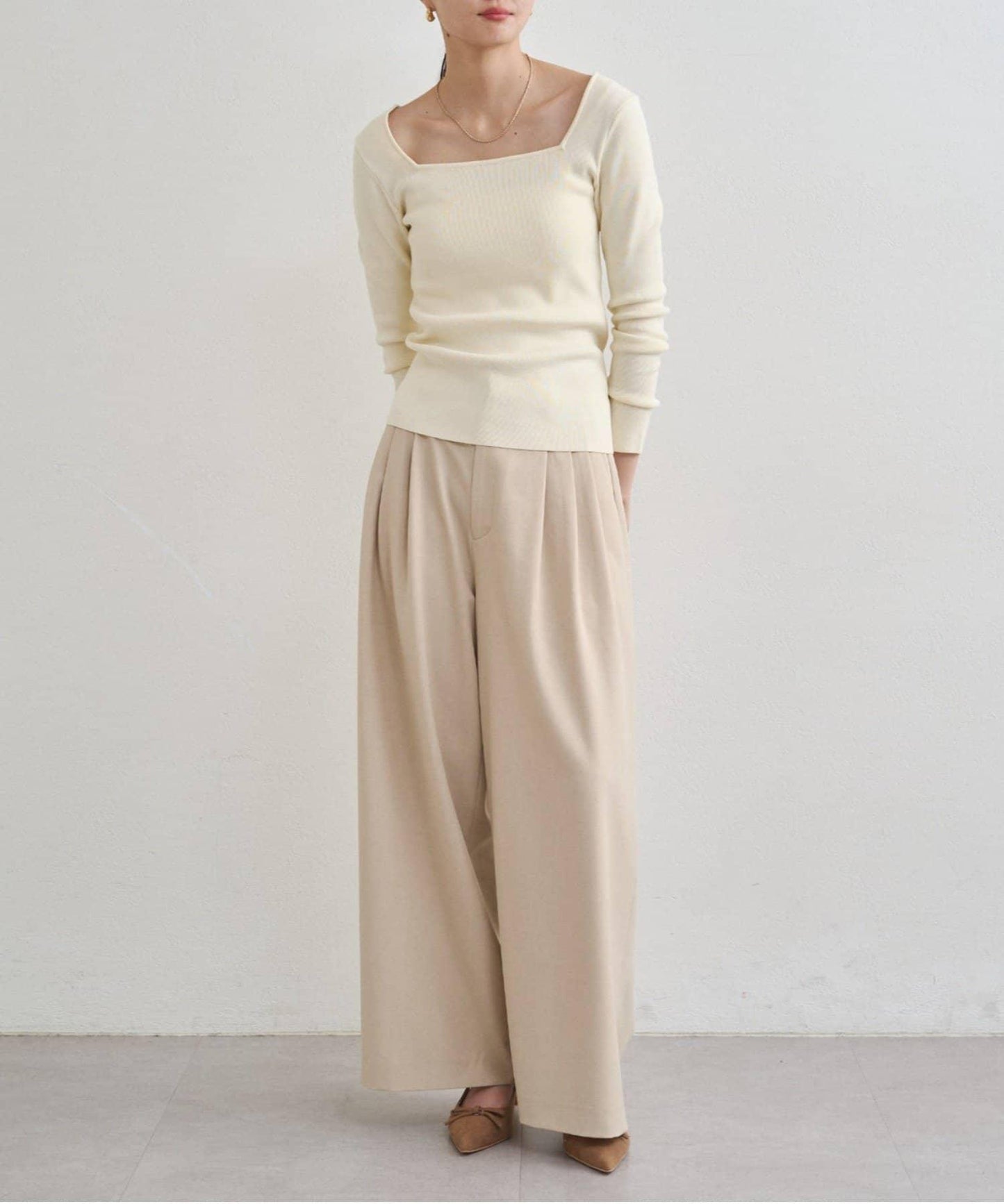 【earthy_】方領針織衫