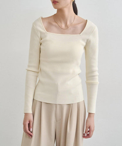 【earthy_】方領針織衫