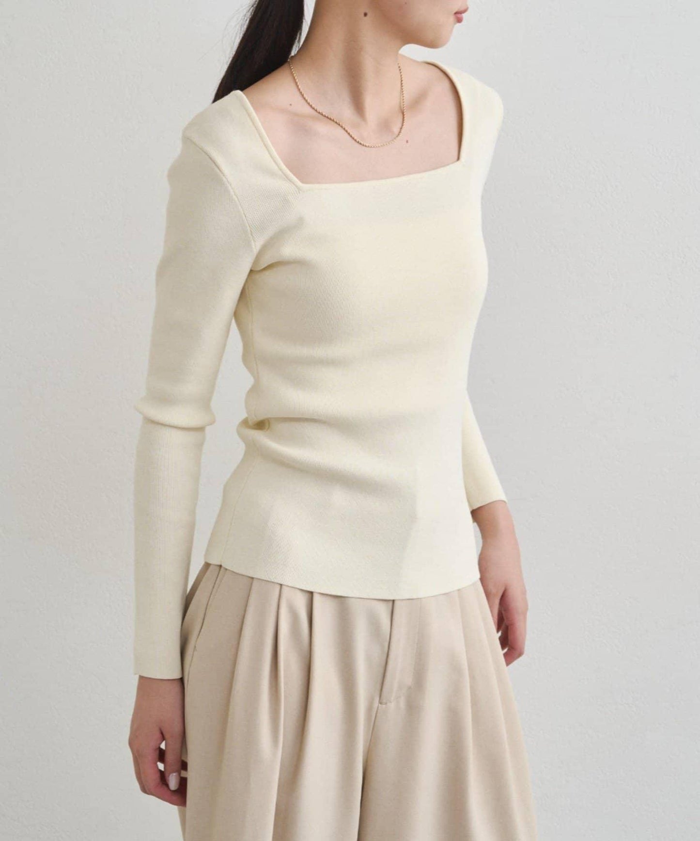 【earthy_】方領針織衫