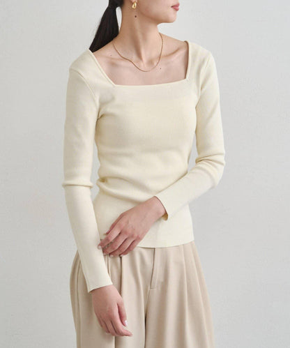 【earthy_】方領針織衫