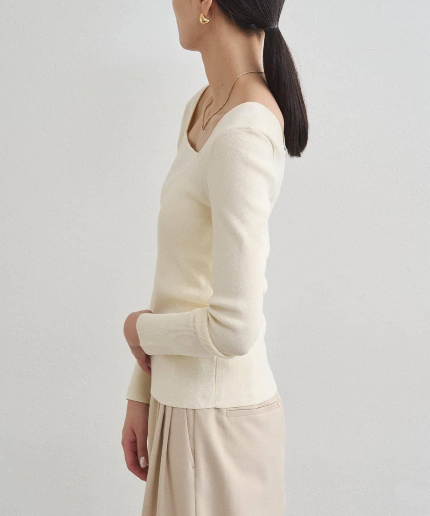 【earthy_】方領針織衫