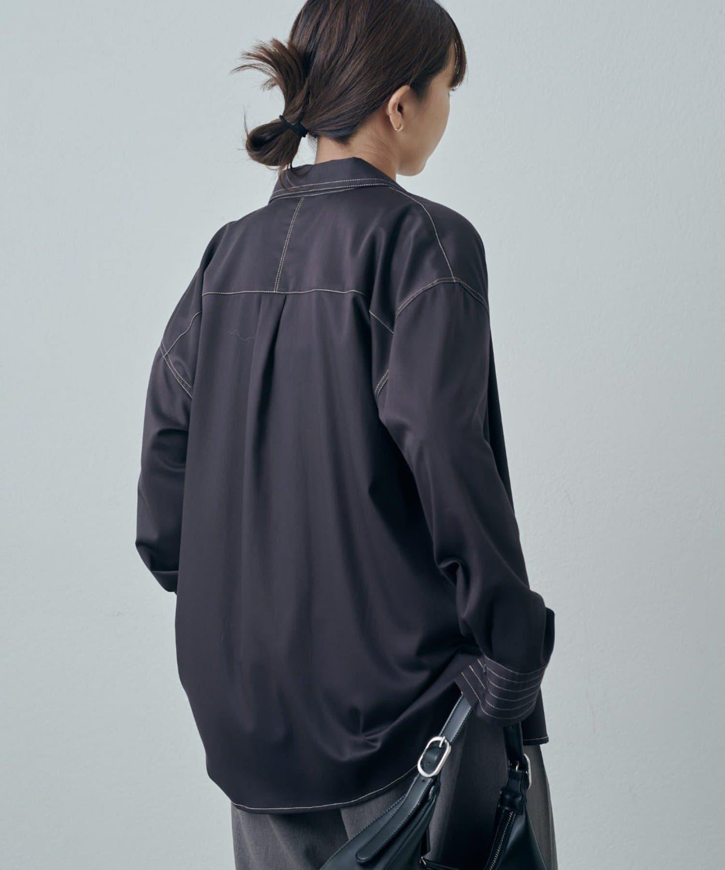 竹纖維人造絲拼接襯衫