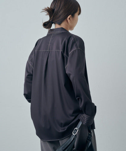 竹纖維人造絲拼接襯衫