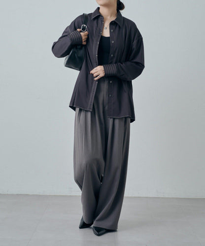 竹纖維人造絲拼接襯衫