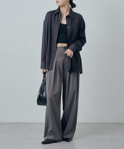 竹纖維人造絲拼接襯衫