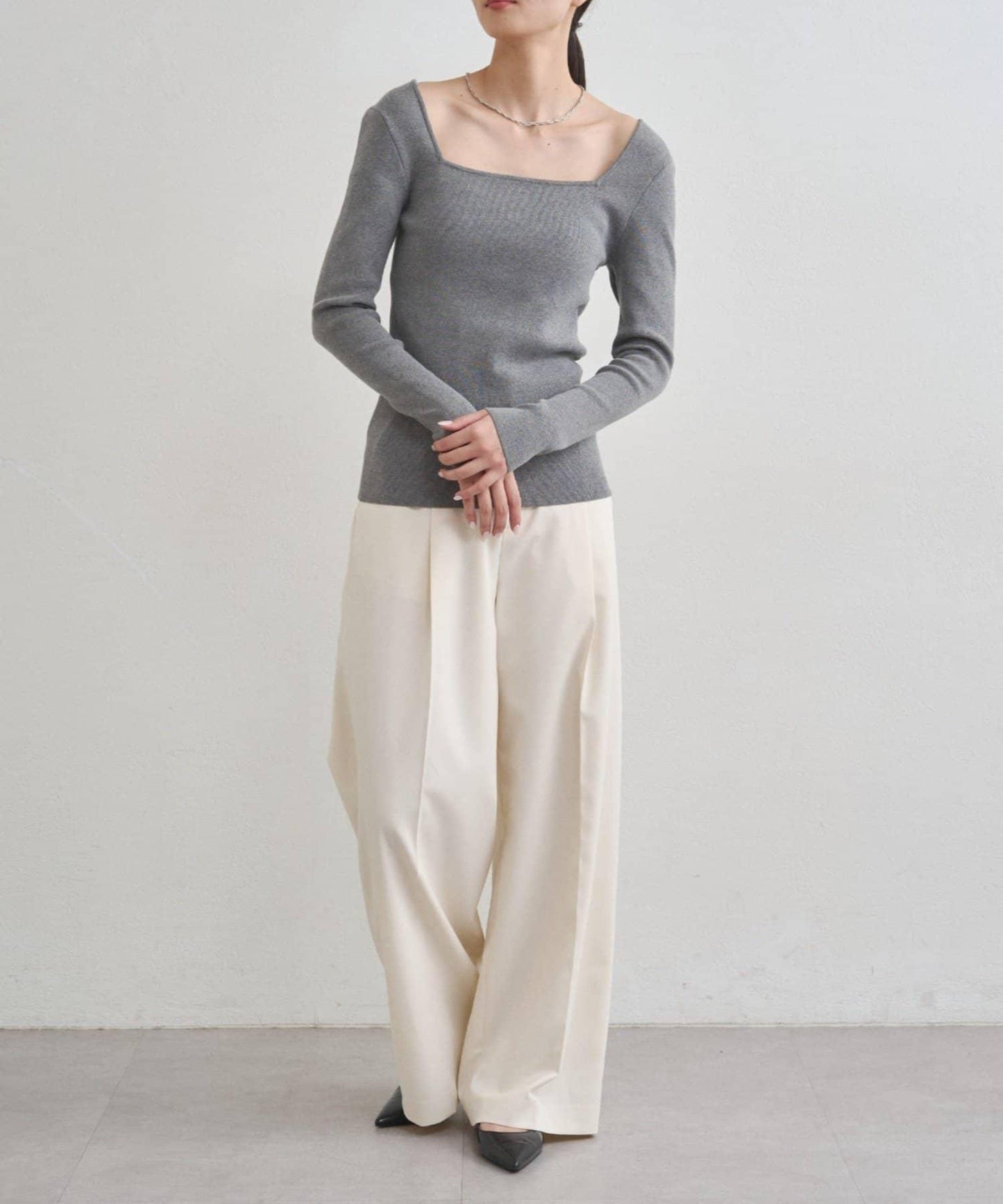 【earthy_】方領針織衫