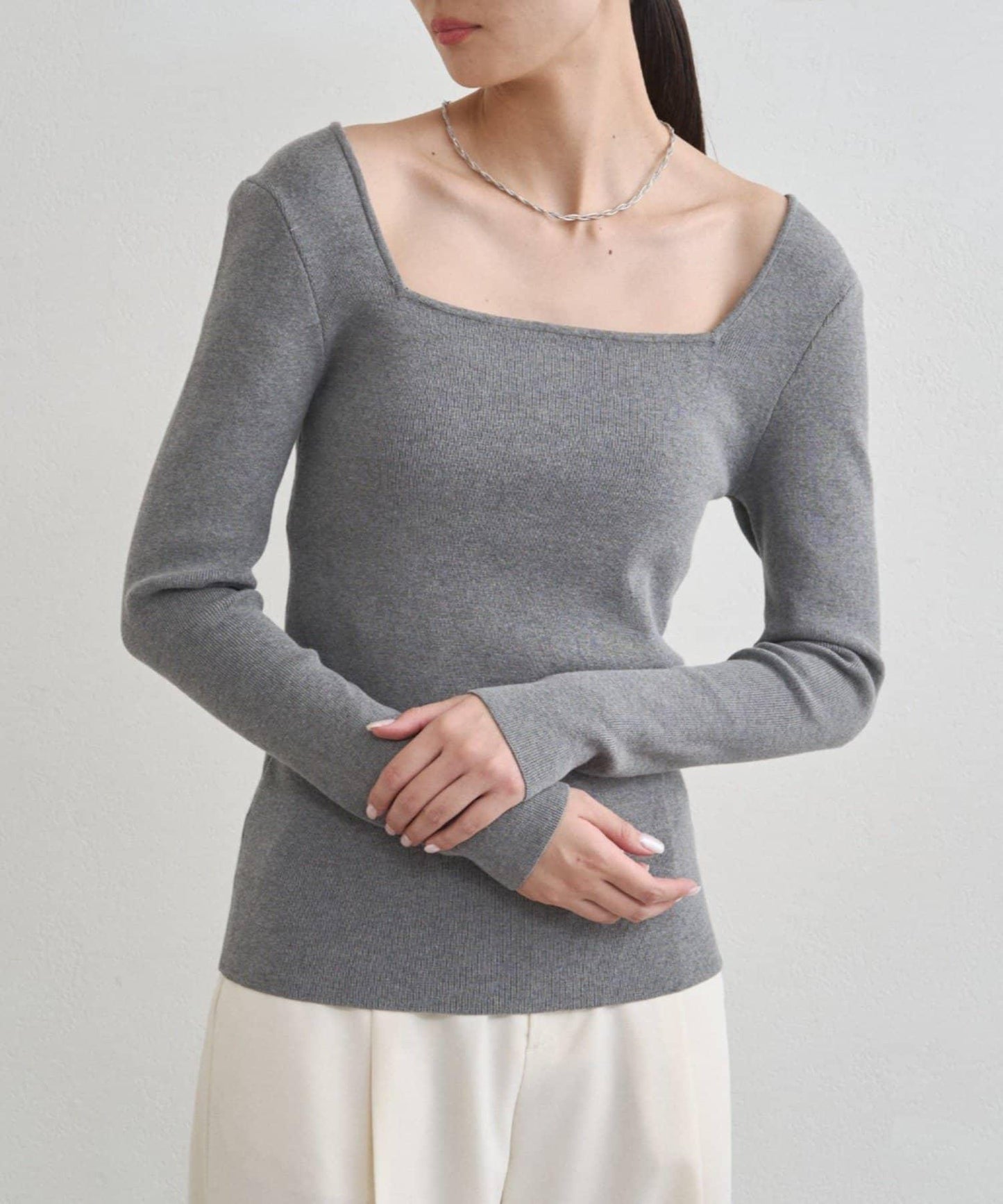 【earthy_】方領針織衫