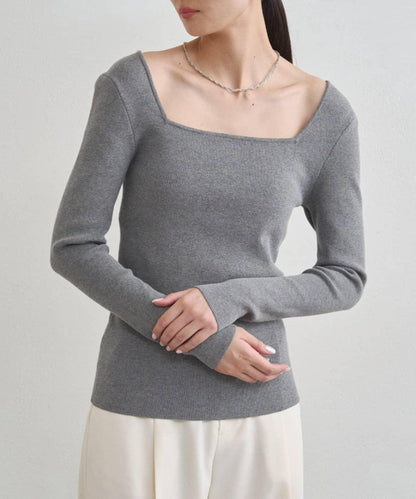 【earthy_】方領針織衫